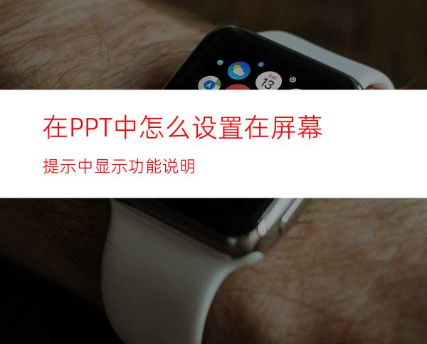 在PPT中怎么设置在屏幕提示中显示功能说明