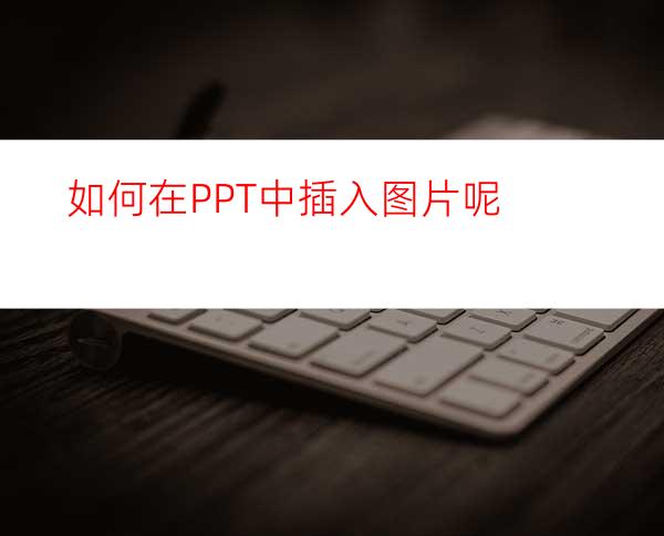 如何在PPT中插入图片呢