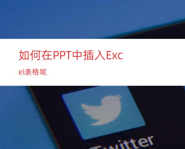 如何在PPT中插入Excel表格呢