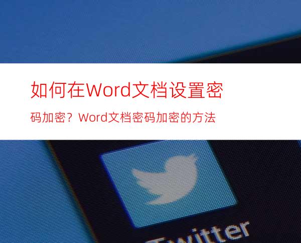 如何在Word文档设置密码加密？Word文档密码加密的方法