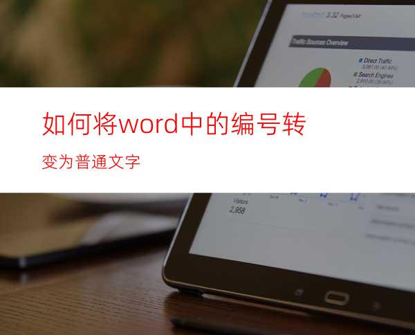 如何将word中的编号转变为普通文字