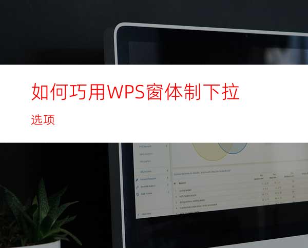 如何巧用WPS窗体制下拉选项