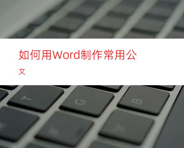 如何用Word制作常用公文