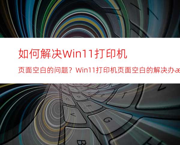 如何解决Win11打印机页面空白的问题？Win11打印机页面空白的解决办法