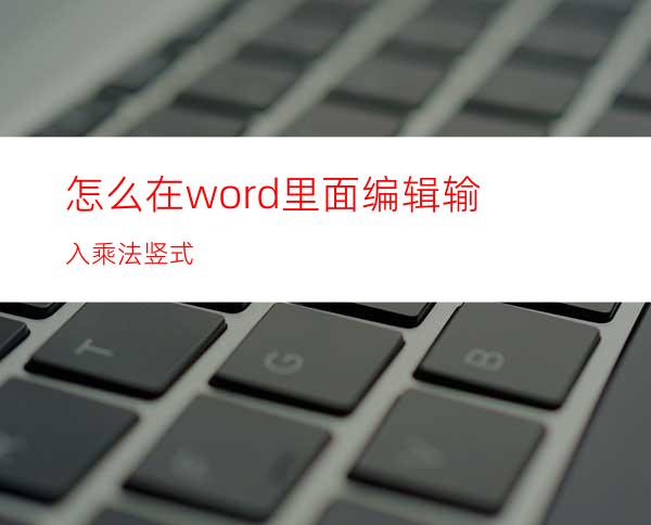 怎么在word里面编辑输入乘法竖式