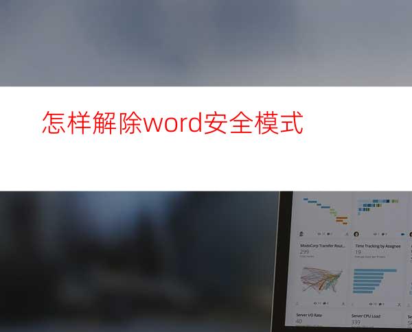 怎样解除word安全模式