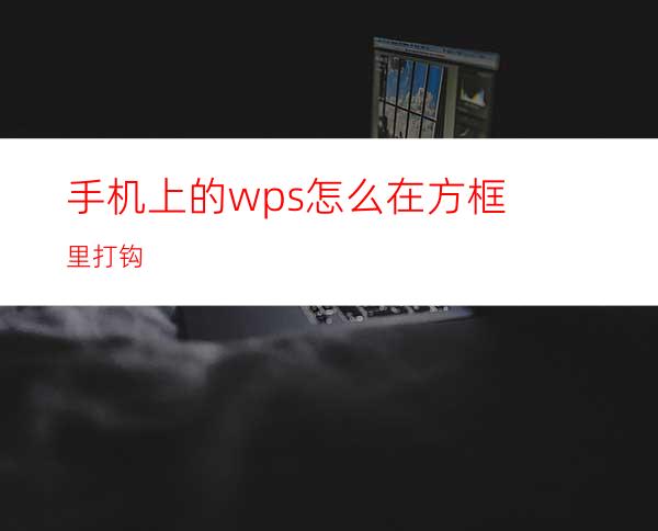 手机上的wps怎么在方框里打钩