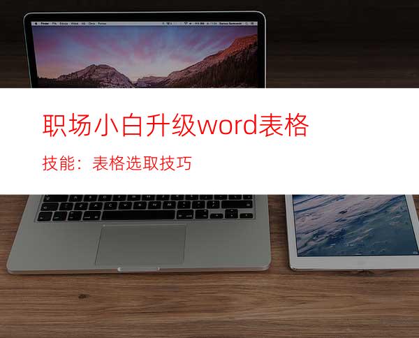 职场小白升级word表格技能：表格选取技巧