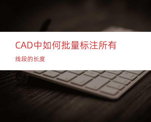 CAD中如何批量标注所有线段的长度