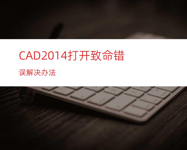 CAD2014打开致命错误解决办法