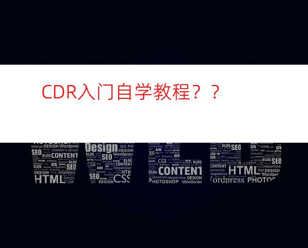 CDR入门自学教程？？