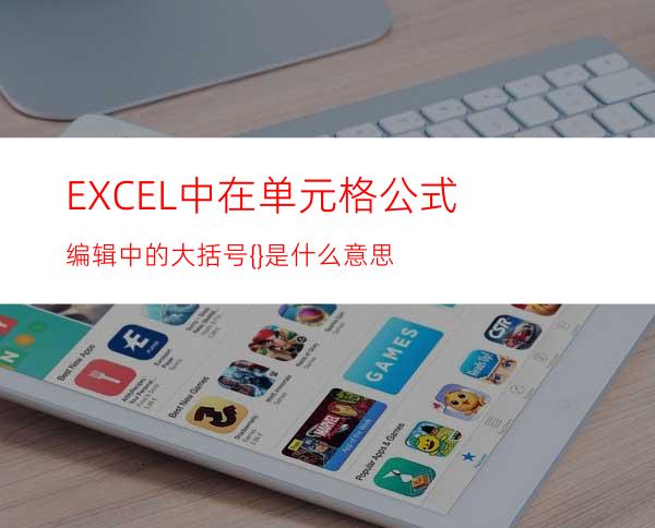 EXCEL中在单元格公式编辑中的大括号{}是什么意思