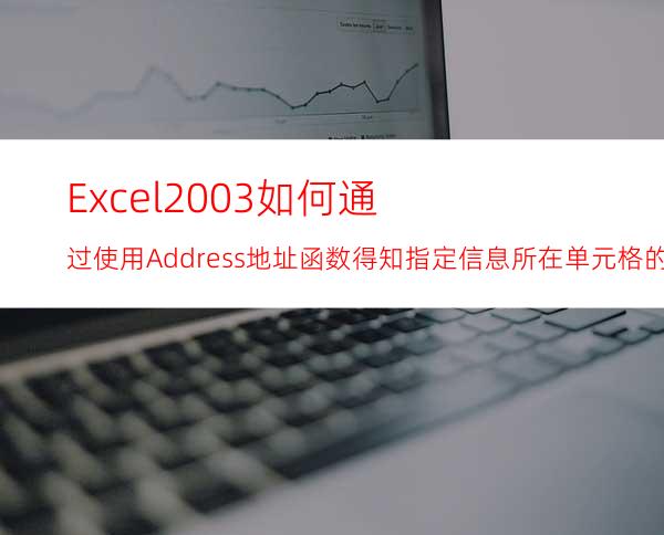 Excel2003如何通过使用Address地址函数得知指定信息所在单元格的位置