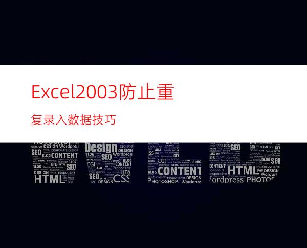 Excel2003防止重复录入数据技巧