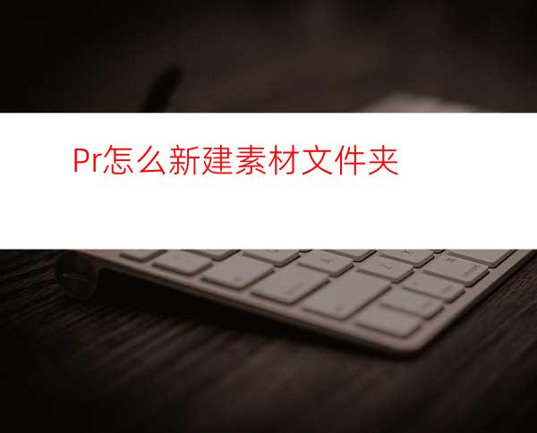 Pr怎么新建素材文件夹