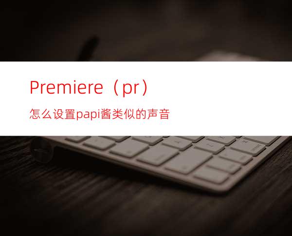 Premiere（pr）怎么设置papi酱类似的声音