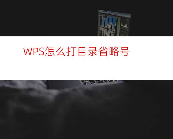 WPS怎么打目录省略号