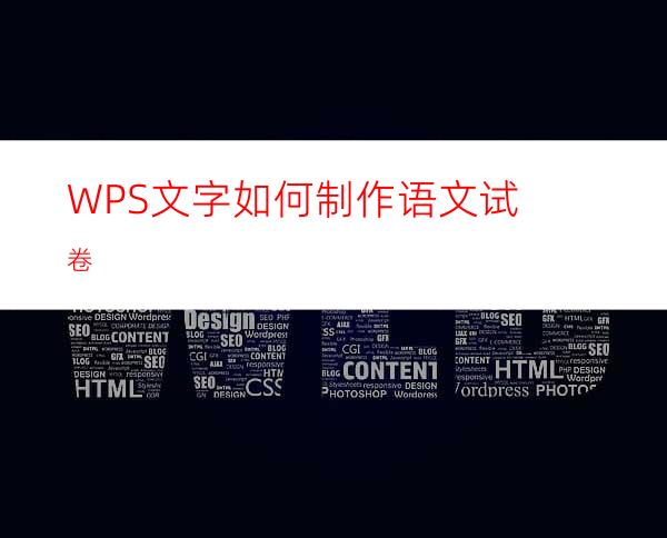 WPS文字如何制作语文试卷