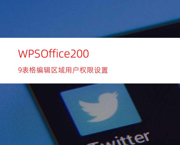 WPSOffice2009表格编辑区域用户权限设置