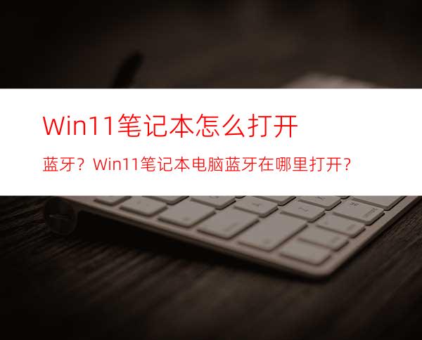 Win11笔记本怎么打开蓝牙？Win11笔记本电脑蓝牙在哪里打开？