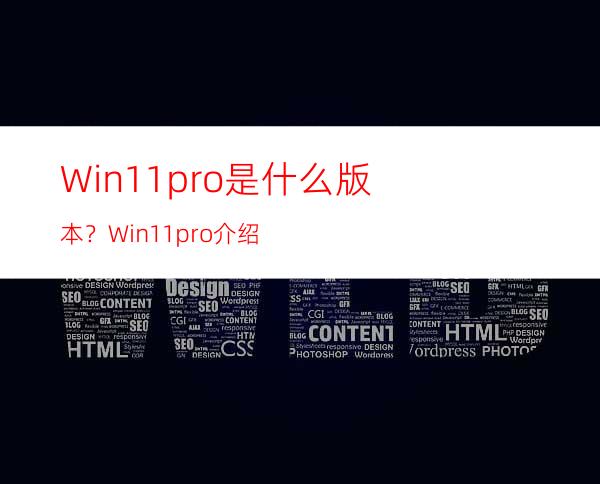 Win11pro是什么版本？Win11pro介绍