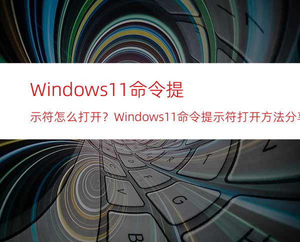 Windows11命令提示符怎么打开？Windows11命令提示符打开方法分享