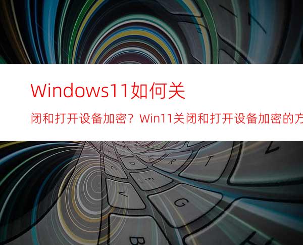 Windows11如何关闭和打开设备加密？Win11关闭和打开设备加密的方法