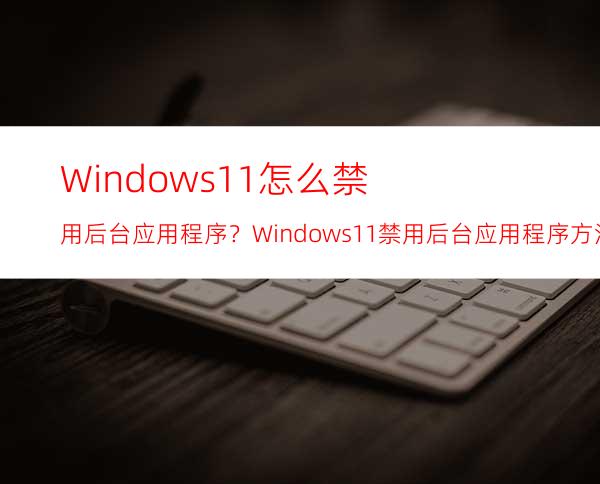 Windows11怎么禁用后台应用程序？Windows11禁用后台应用程序方法分享