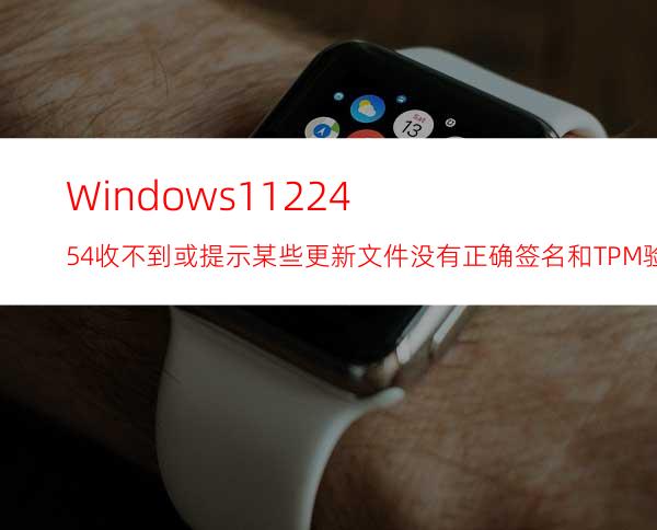 Windows1122454收不到或提示某些更新文件没有正确签名和TPM验证通不过解决方法