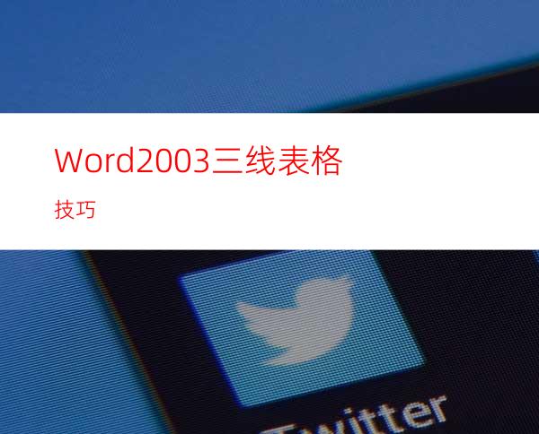 Word2003三线表格技巧