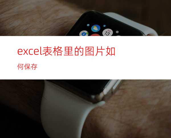 excel表格里的图片如何保存