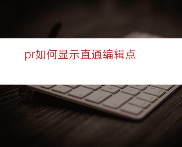 pr如何显示直通编辑点