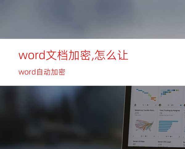 word文档加密,怎么让word自动加密