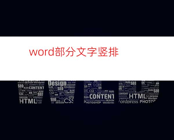 word部分文字竖排