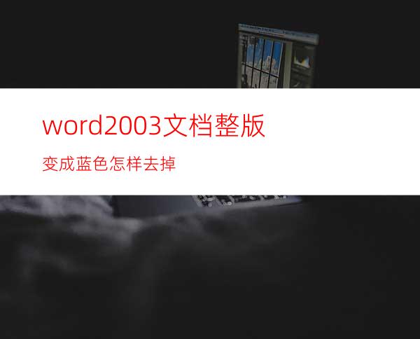 word2003文档整版变成蓝色怎样去掉