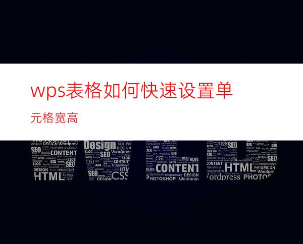 wps表格如何快速设置单元格宽高